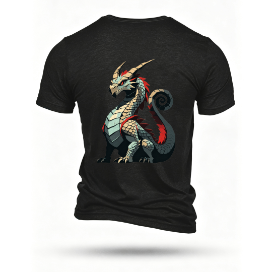 Black T-shirt, back print