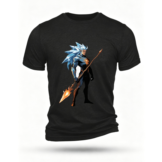 Black T-shirt, front print