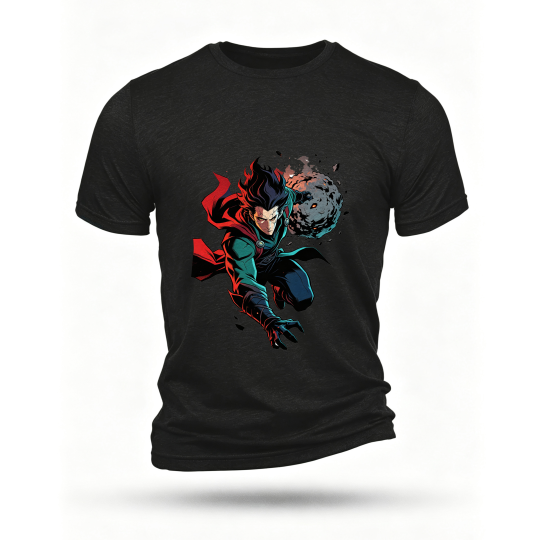 Black T-shirt, front print