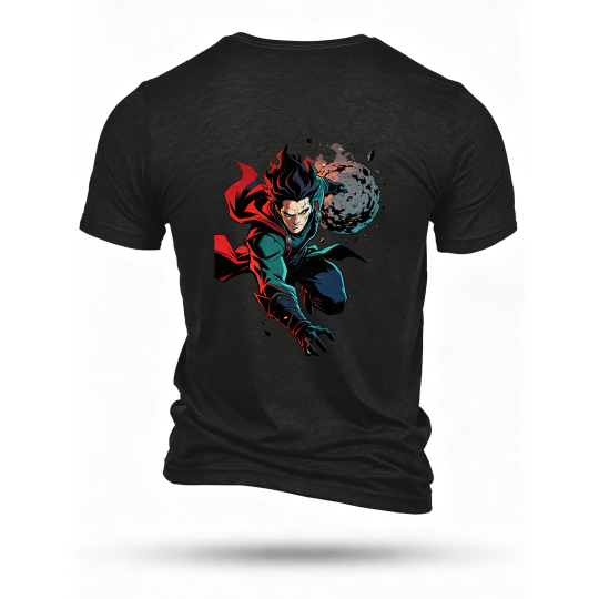 Black T-shirt, back print