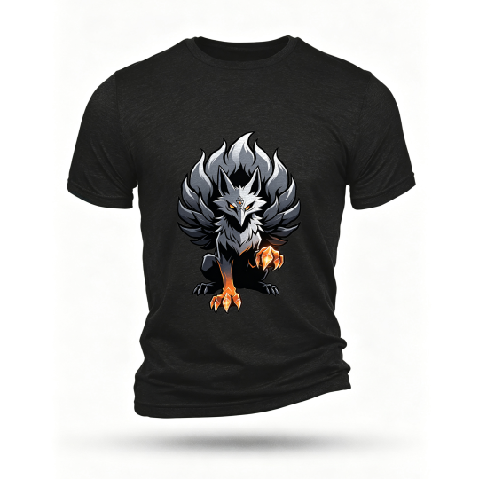 Black T-shirt, front print