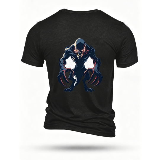 Black T-shirt, back print
