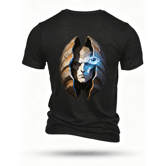 Black T-shirt, back print