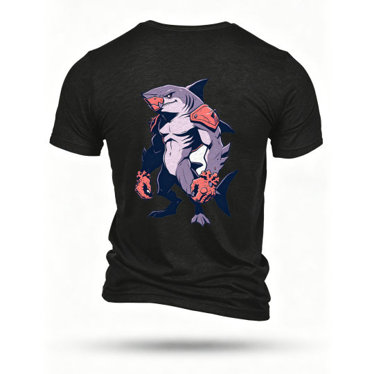 Black T-shirt, back print