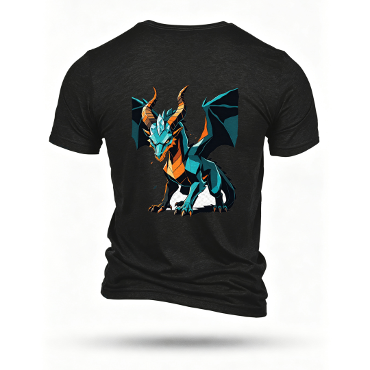 Black T-shirt, back print