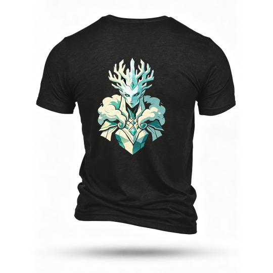 Black T-shirt, back print