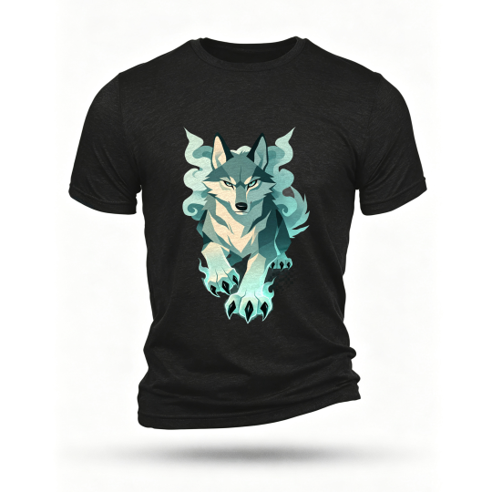Black T-shirt, front print