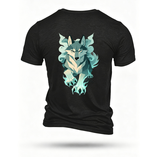 Black T-shirt, back print