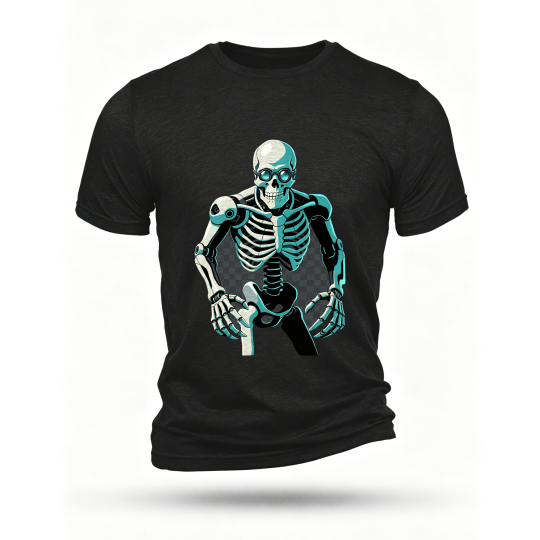 Black T-shirt, front print