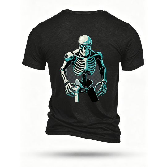 Black T-shirt, back print