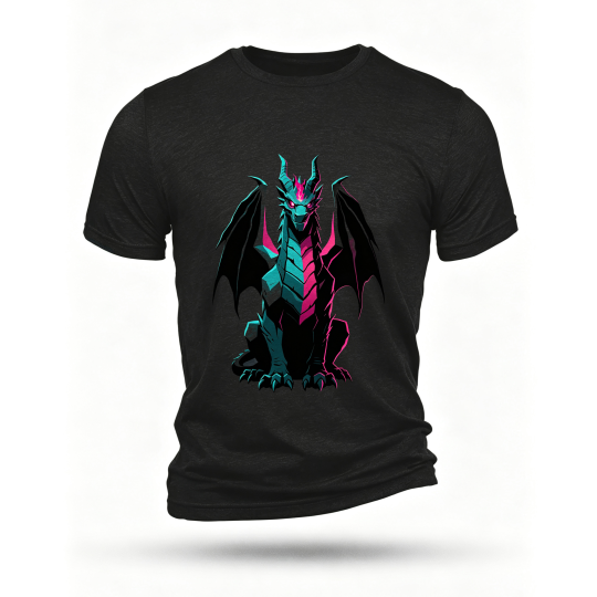 Black T-shirt, front print