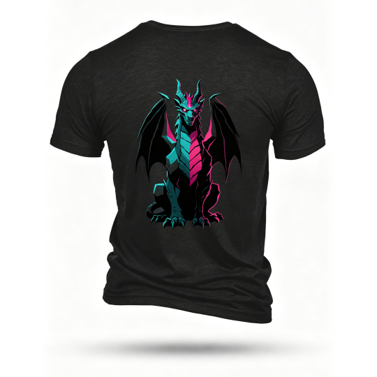 Black T-shirt, back print