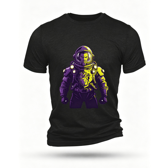 Black T-shirt, front print