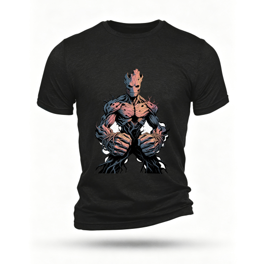 Black T-shirt, front print