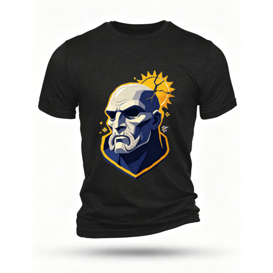 Black T-shirt, front print