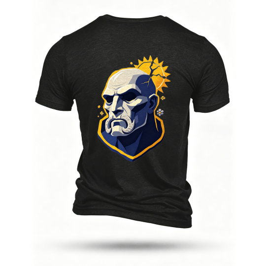 Black T-shirt, back print