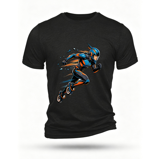 Black T-shirt, front print