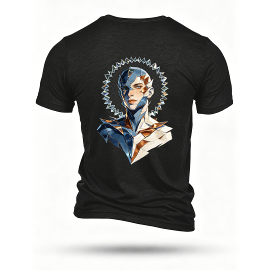 Black T-shirt, back print
