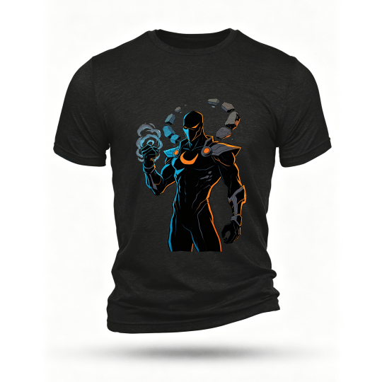Black T-shirt, front print