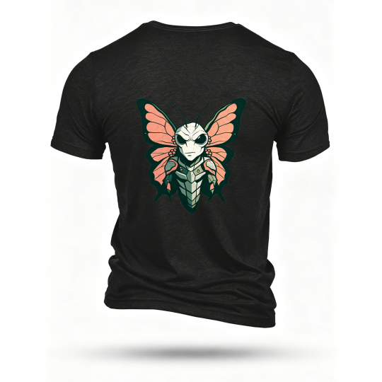 Black T-shirt, back print