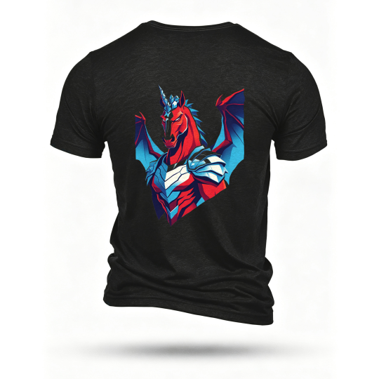 Black T-shirt, back print