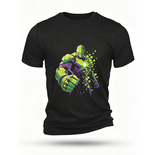 Black T-shirt, front print