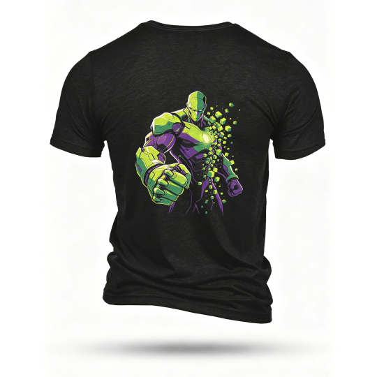 Black T-shirt, back print