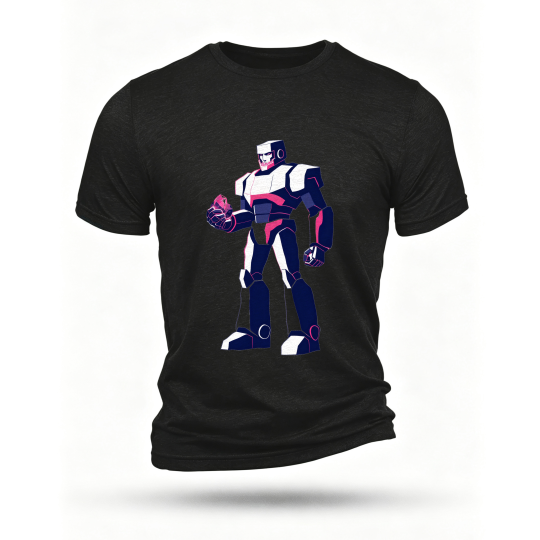 Black T-shirt, front print