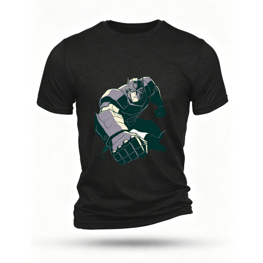 Black T-shirt, front print