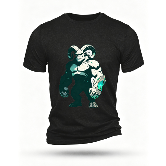 Black T-shirt, front print