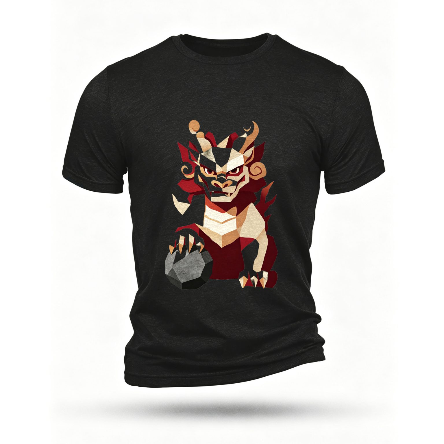 Black T-shirt, front print