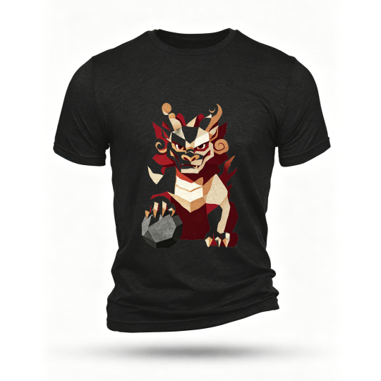 Black T-shirt, front print