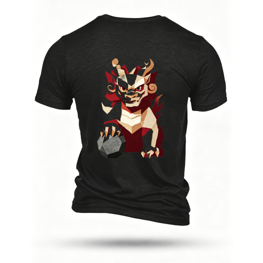 Black T-shirt, back print
