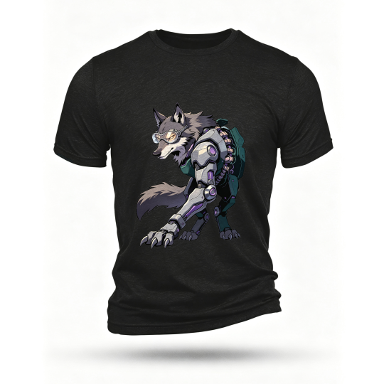 Black T-shirt, front print
