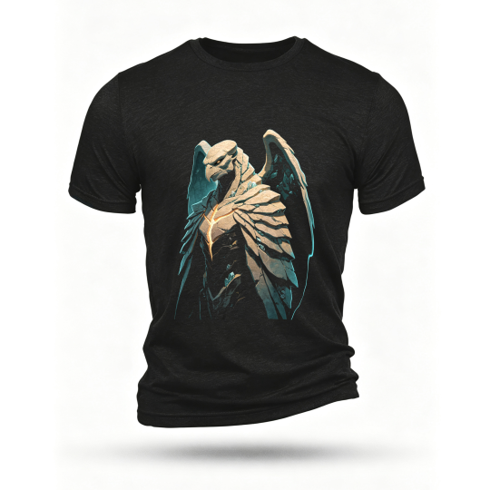Black T-shirt, front print