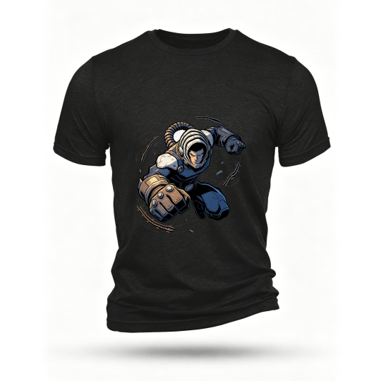 Black T-shirt, front print