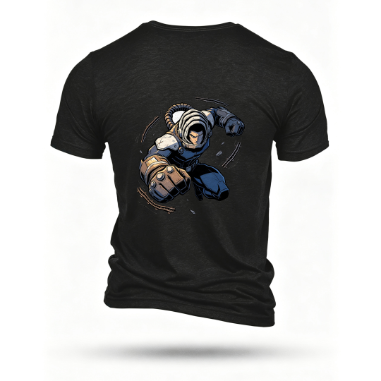 Black T-shirt, back print