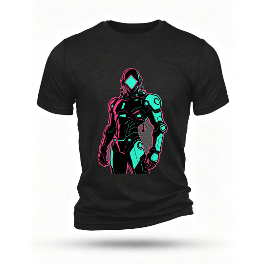 Black T-shirt, front print