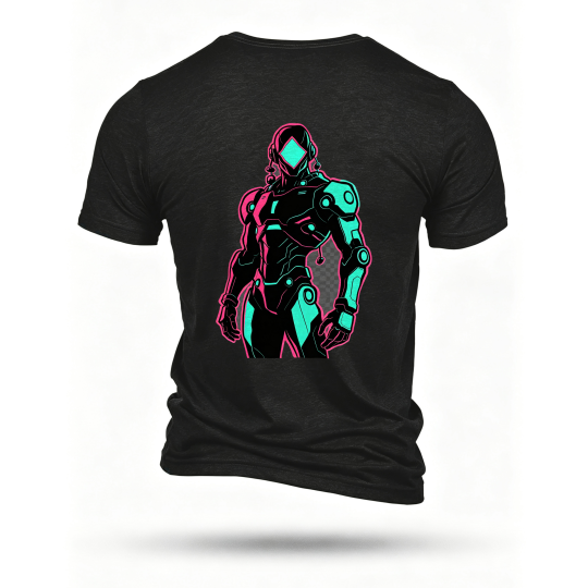 Black T-shirt, back print