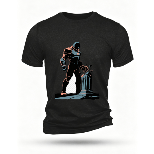 Black T-shirt, front print
