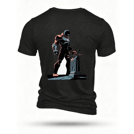 Black T-shirt, back print