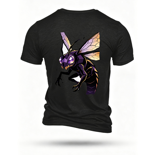 Black T-shirt, back print