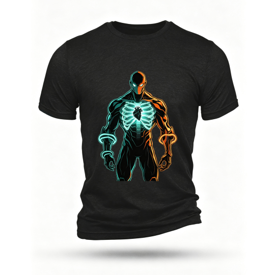 Black T-shirt, front print