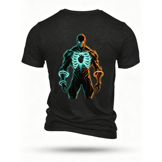 Black T-shirt, back print