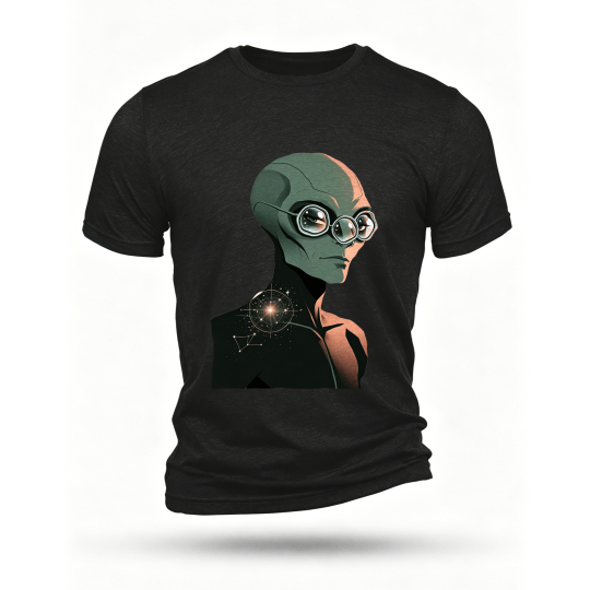 Black T-shirt, front print