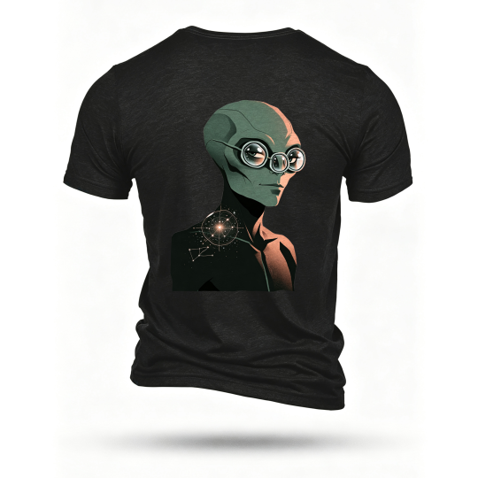 Black T-shirt, back print