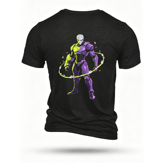 Black T-shirt, back print