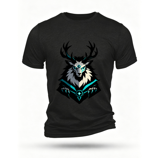 Black T-shirt, front print