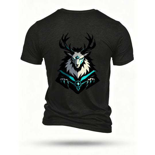 Black T-shirt, back print