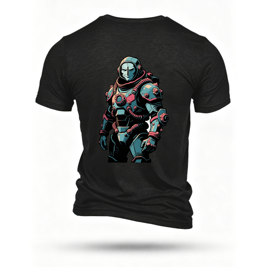 Black T-shirt, back print